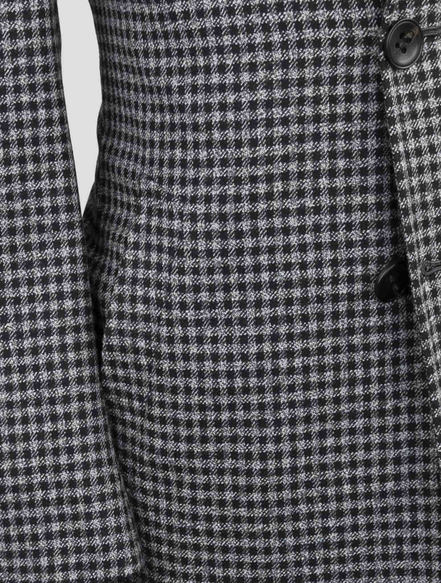 Kiton Gray Black Fleece Wool Overcoat