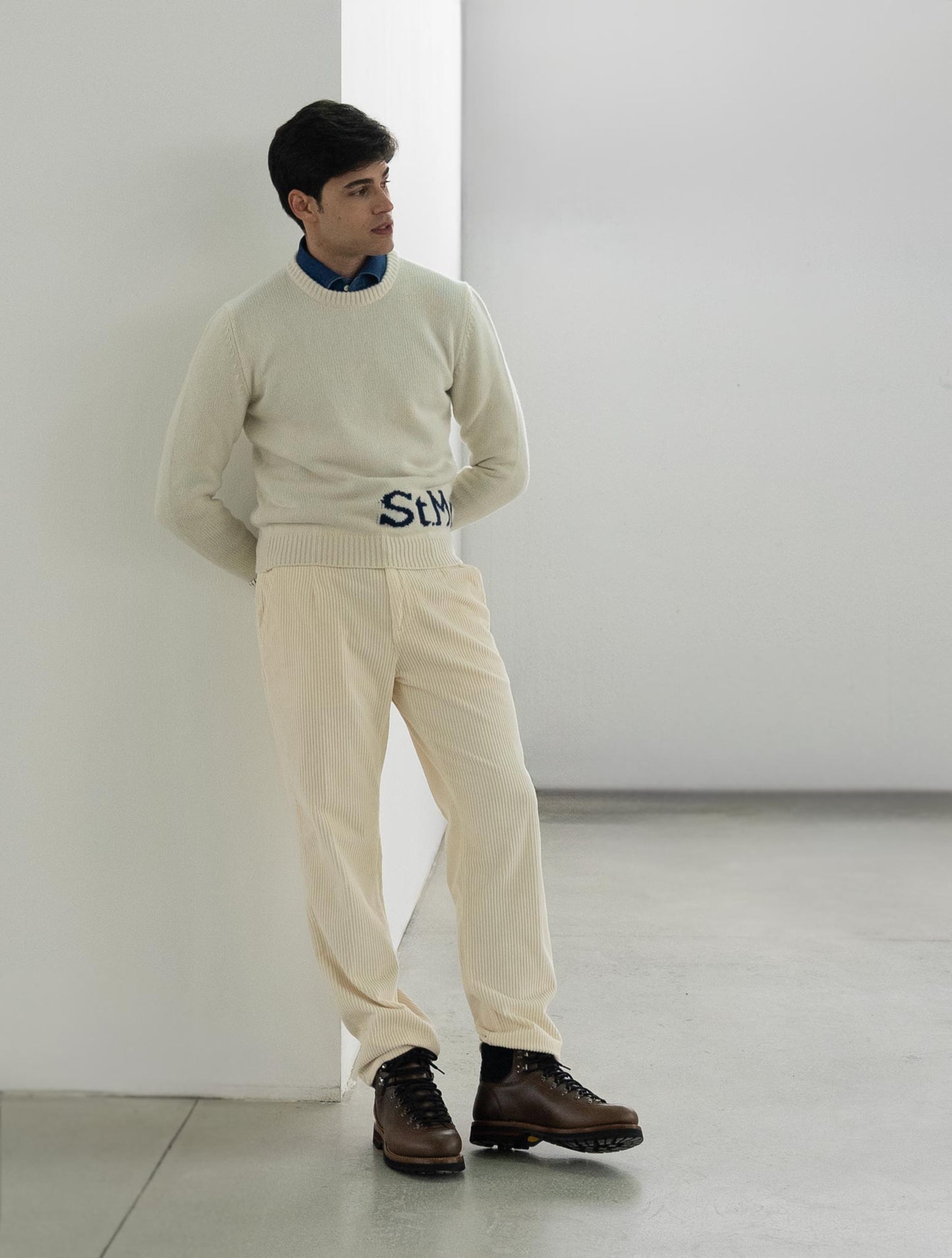 Kiton Beige Cotton Velvet Pants