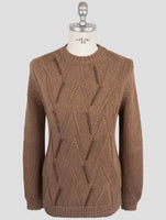 Kiton Brown Cotton Linen Sweater Crewneck