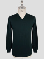 Kiton Green Cashmere Silk Sweater V-Neck