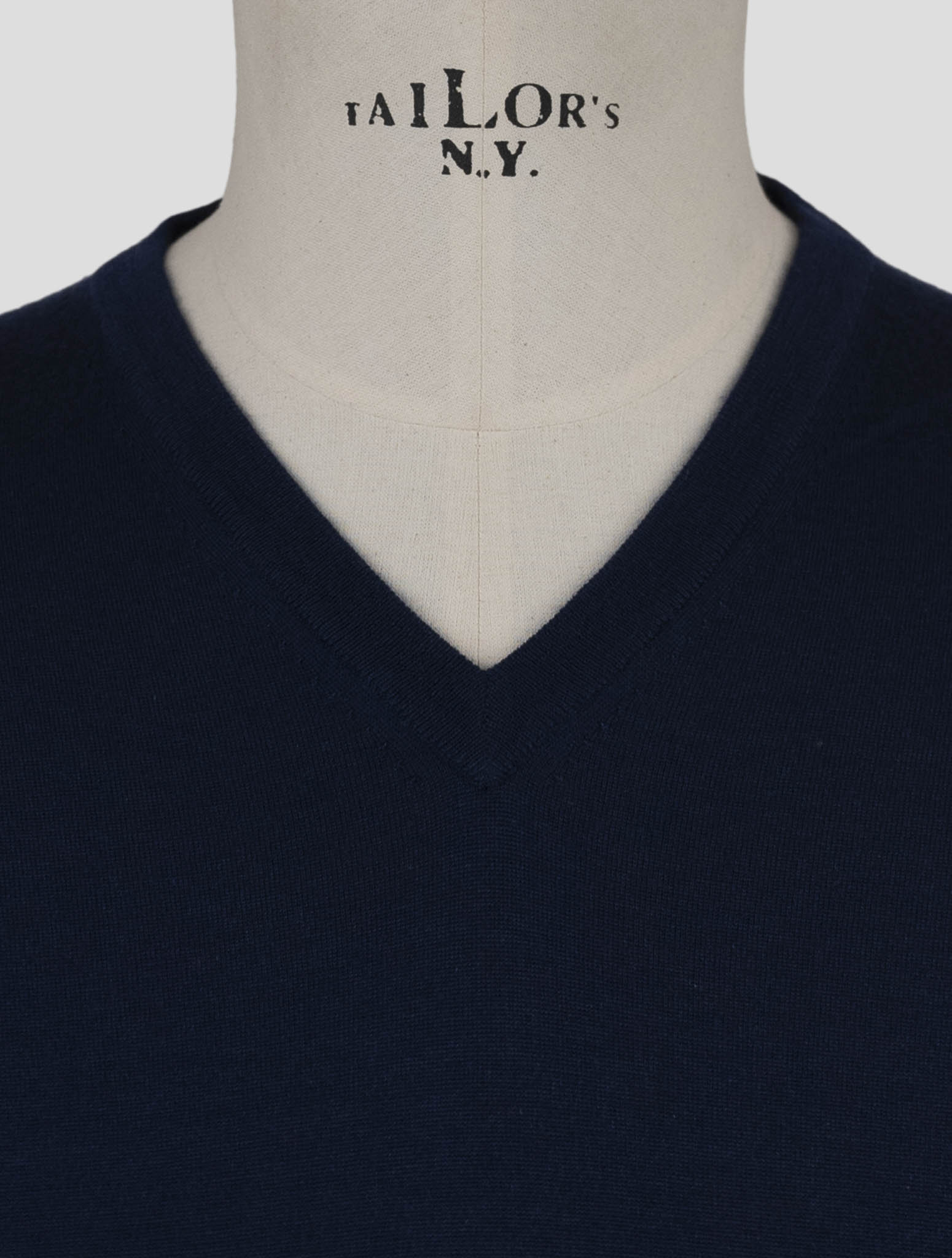 Kiton Blue Cashmere Silk Sweater V-Neck