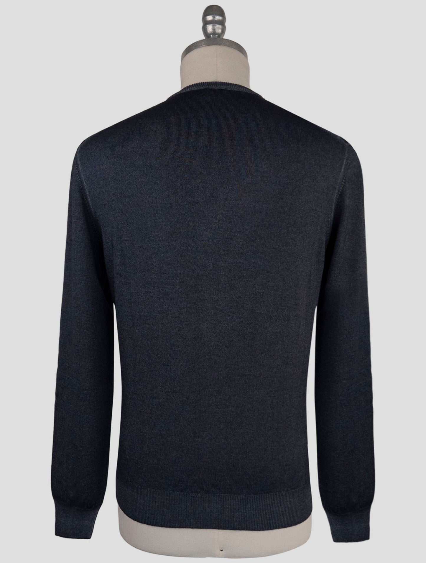 Kiton Gray Wool Sweater V-Neck