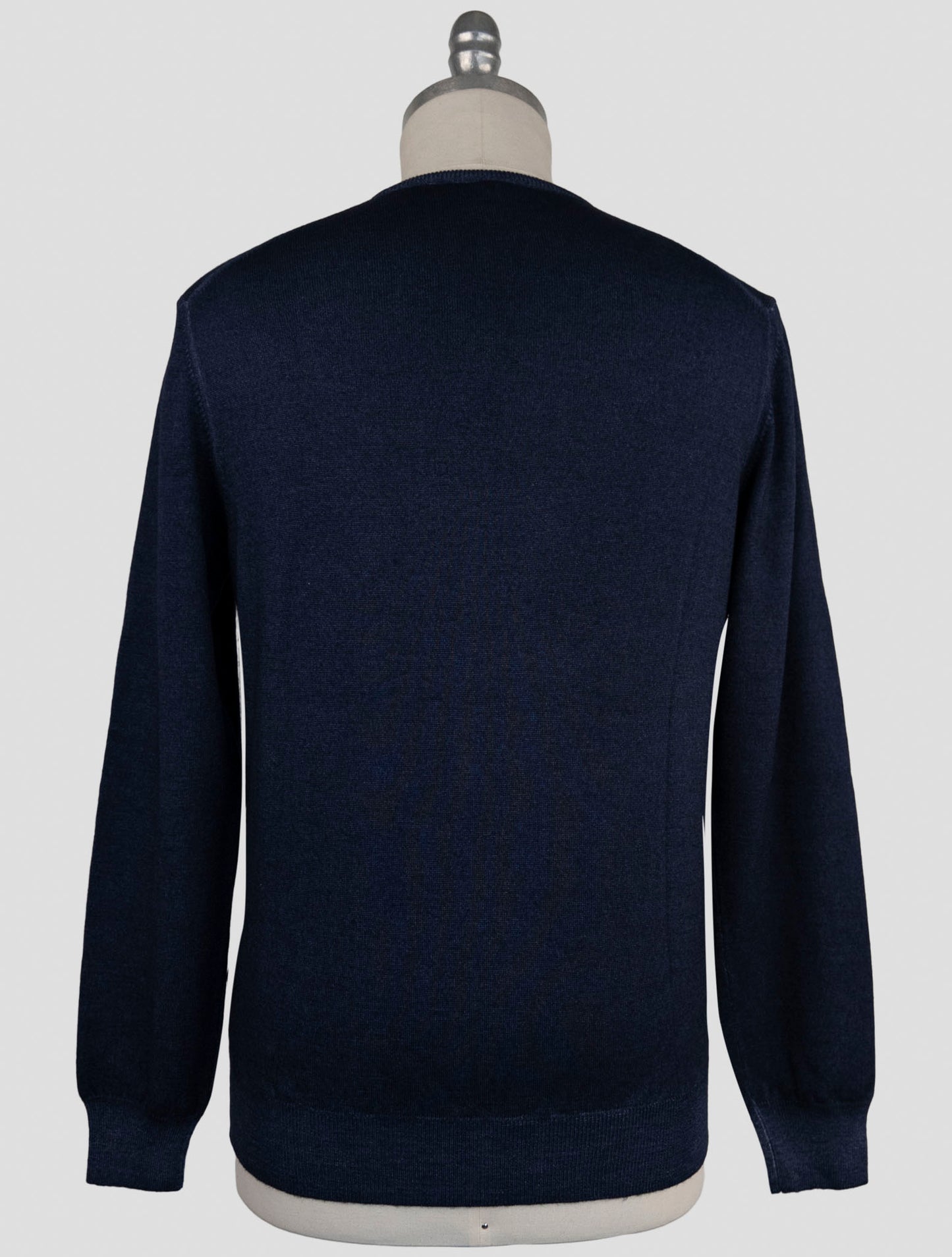 Kiton Blue Wool Sweater V-Neck