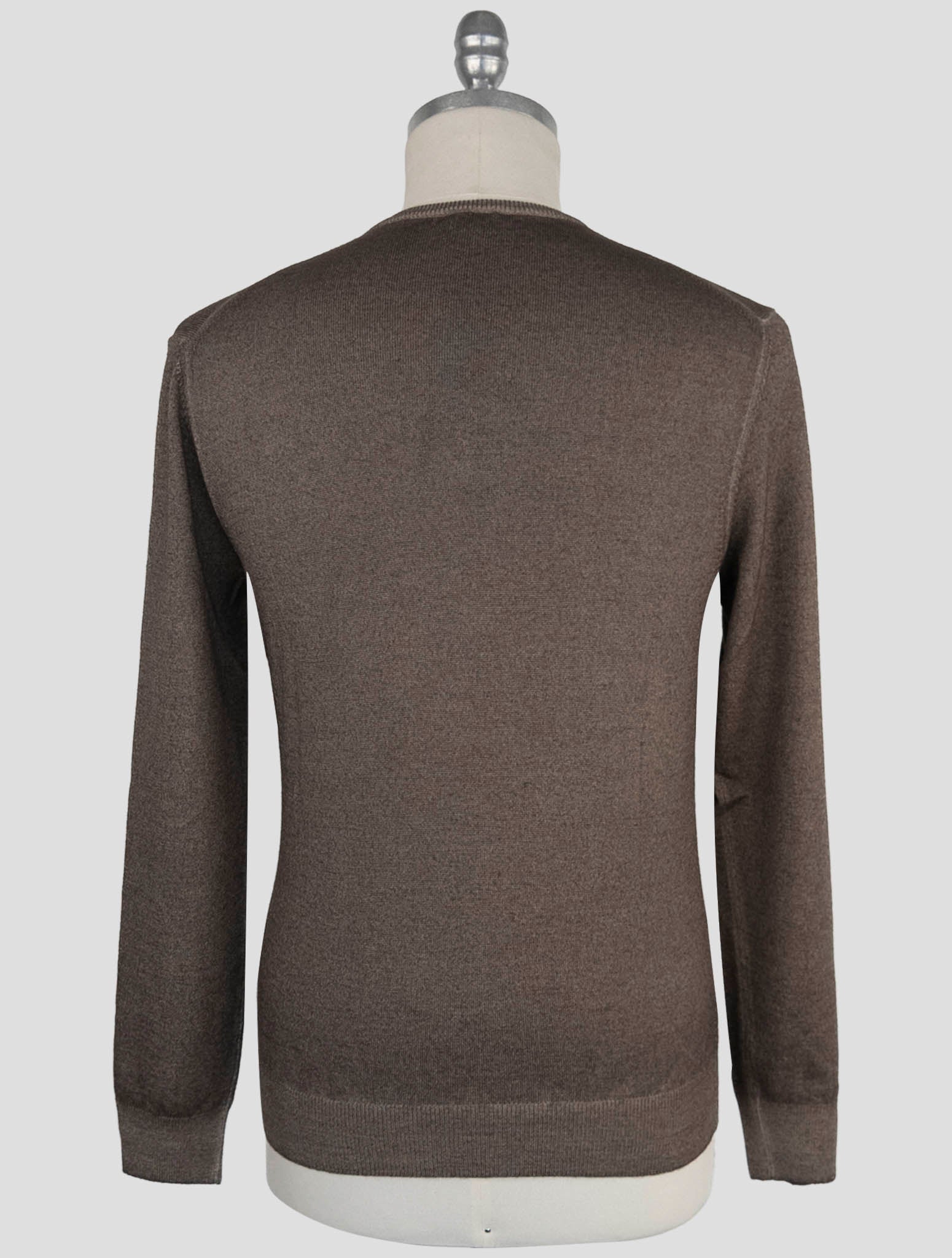 Kiton Brown Wool Sweater V-Neck