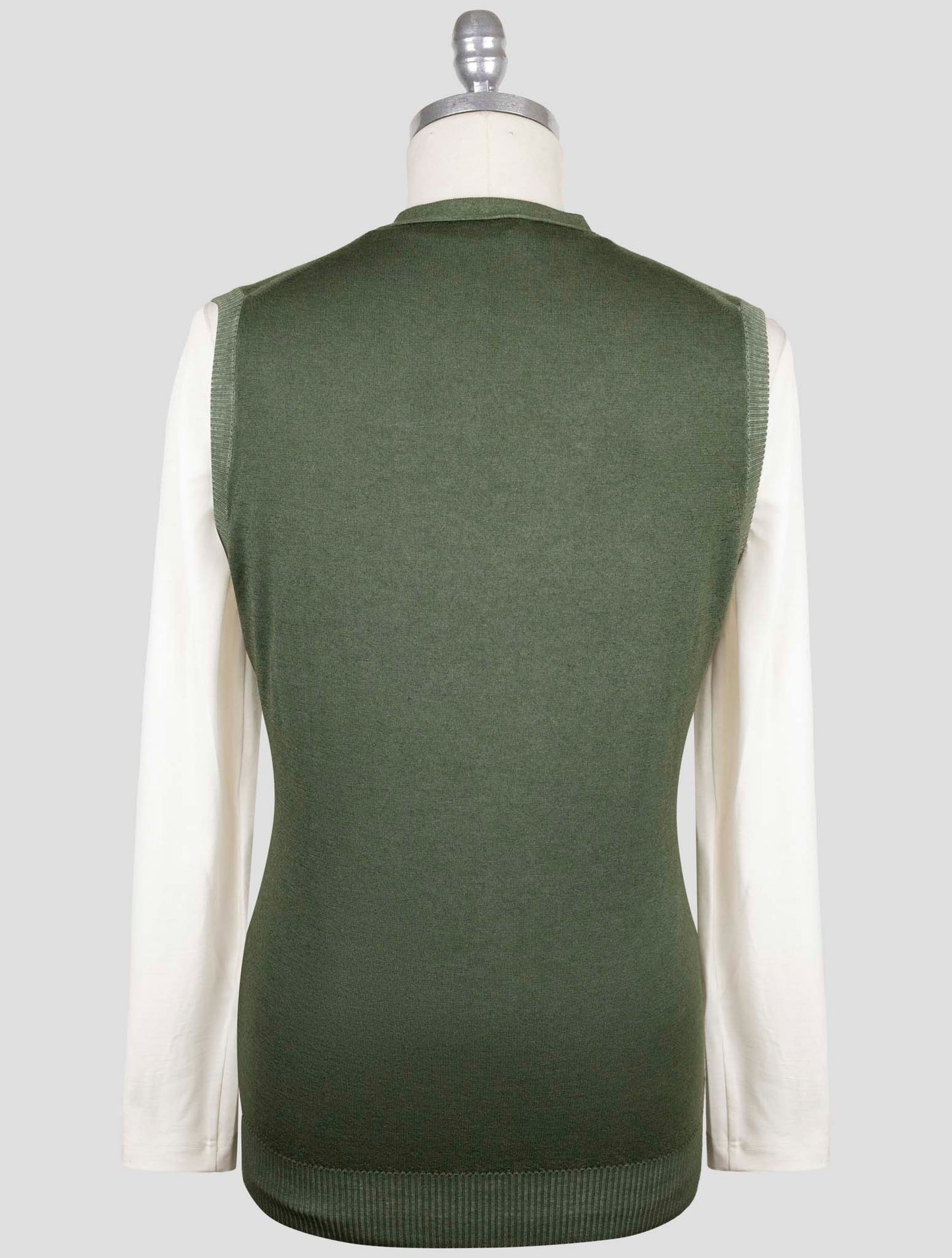 Kiton Green Cashmere Sweater Gilet Cardigan