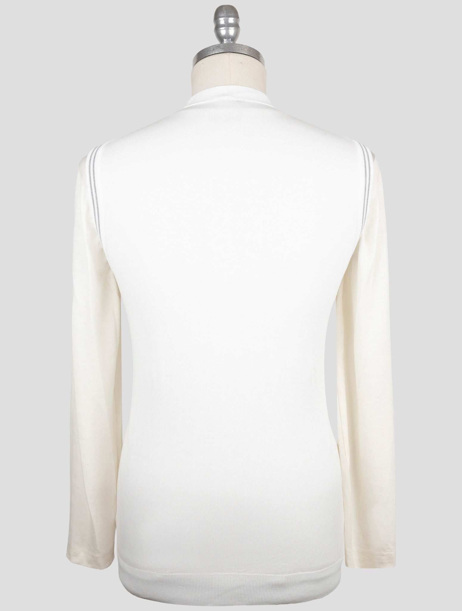 Kiton White Cotton Sweater Gilet Cardigan