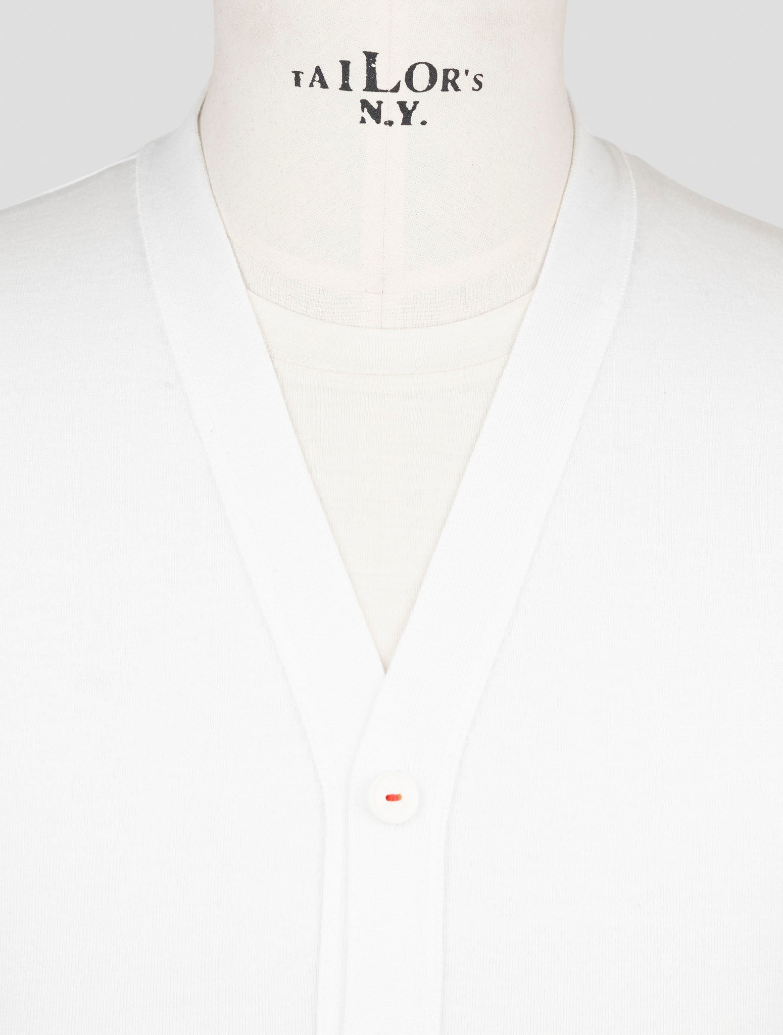 Kiton White Cotton Sweater Gilet Cardigan