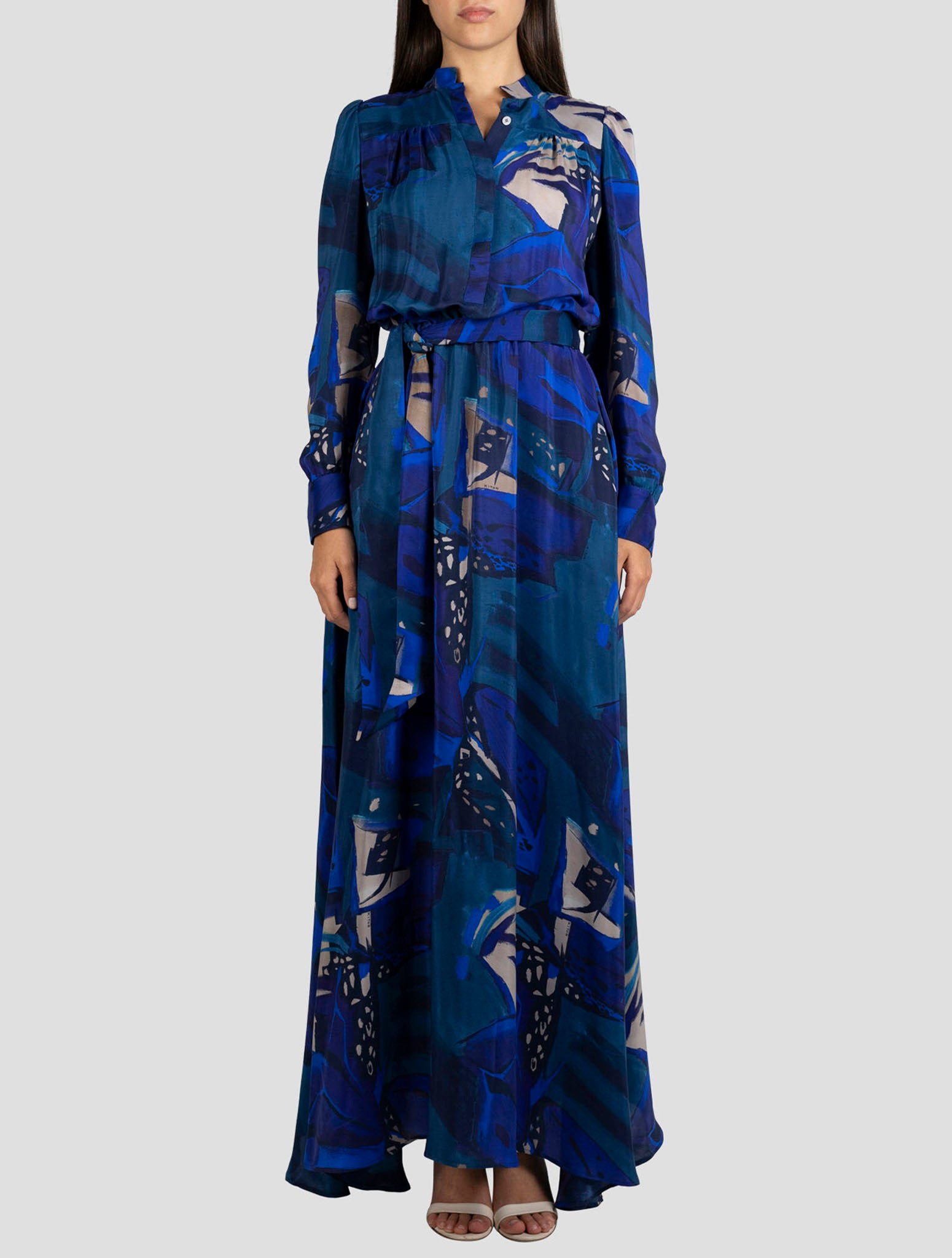 Kiton Blue Silk Dress