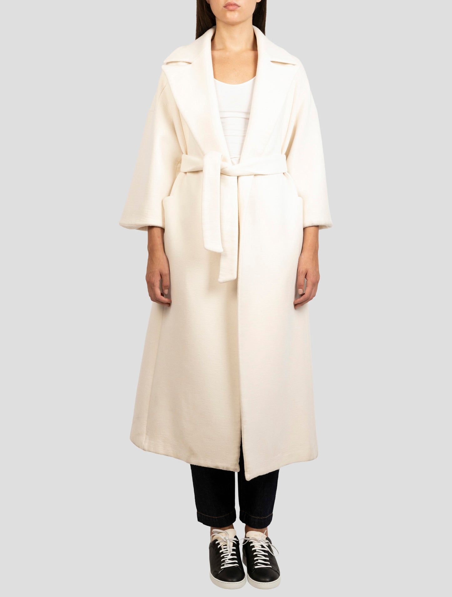 Kiton White Cashmere Overcoat