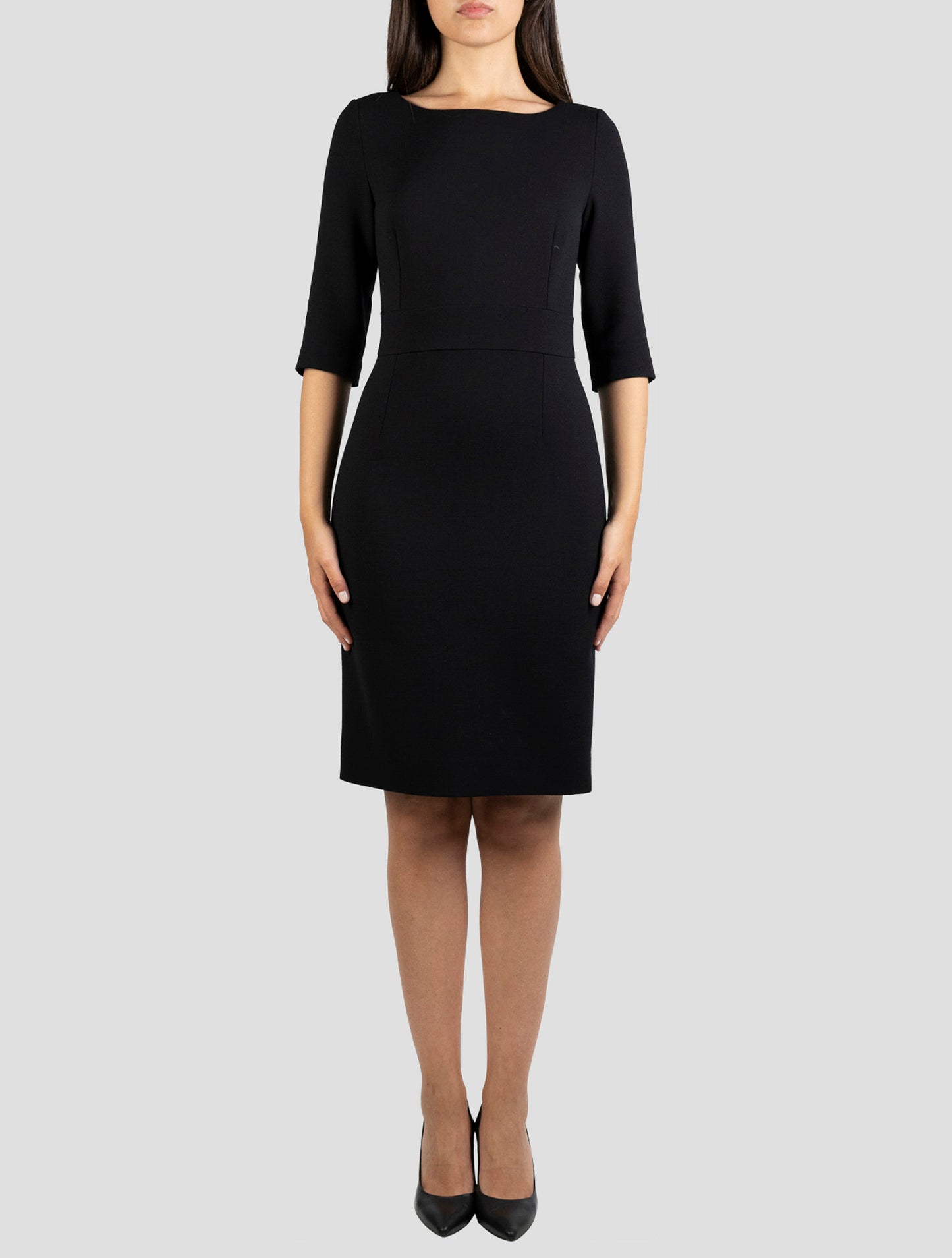 Kiton Black Viscose Acetate Ea Dress