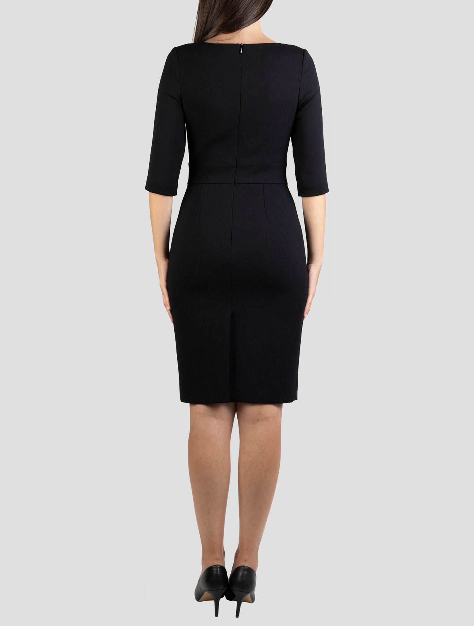 Kiton Black Viscose Acetate Ea Dress
