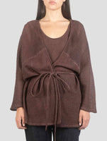 Kiton Brown Leather Coat