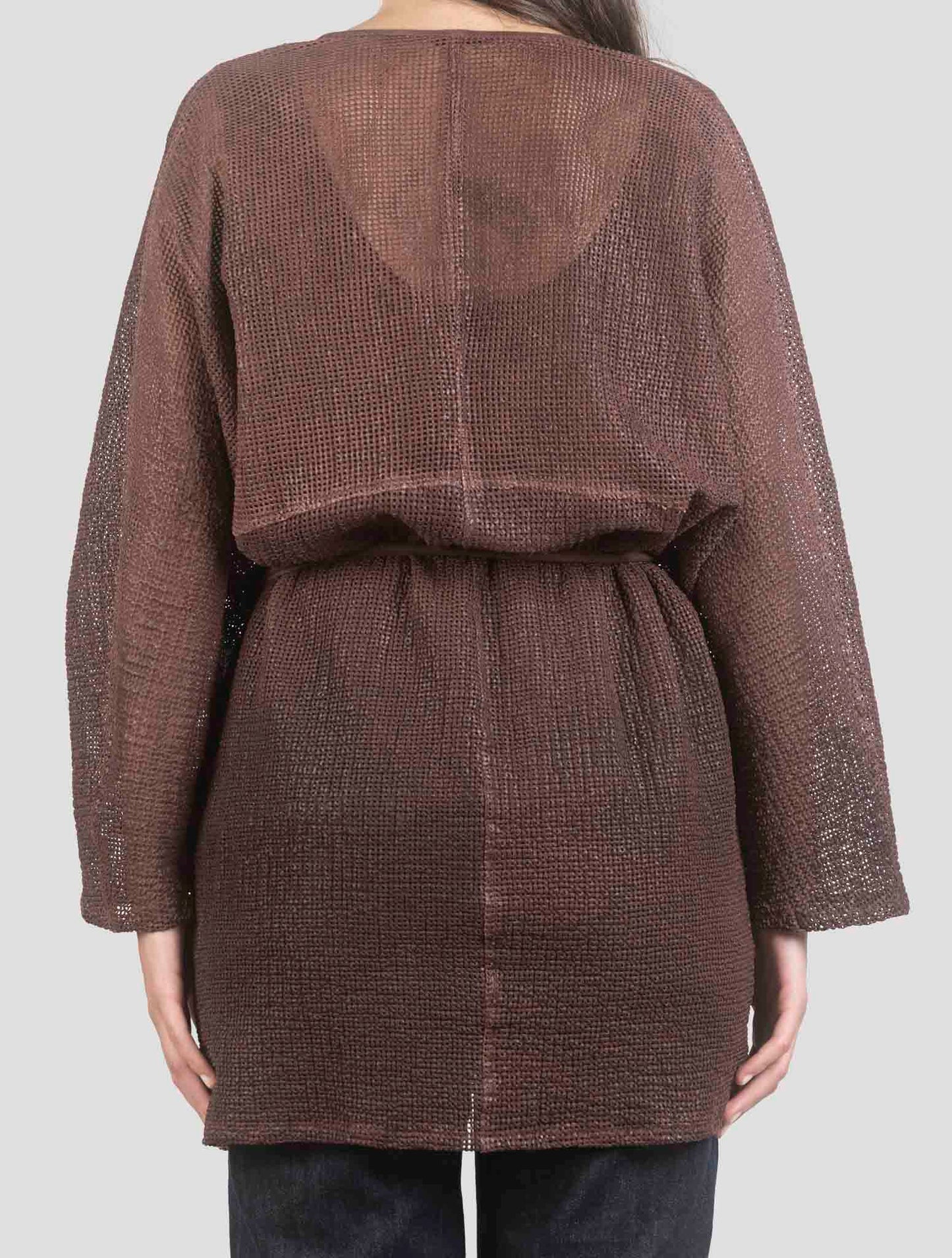 Kiton Brown Leather Coat