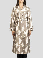 Kiton Green White Cotton Silk Overcoat