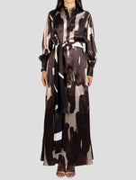 Kiton Brown Silk Dress