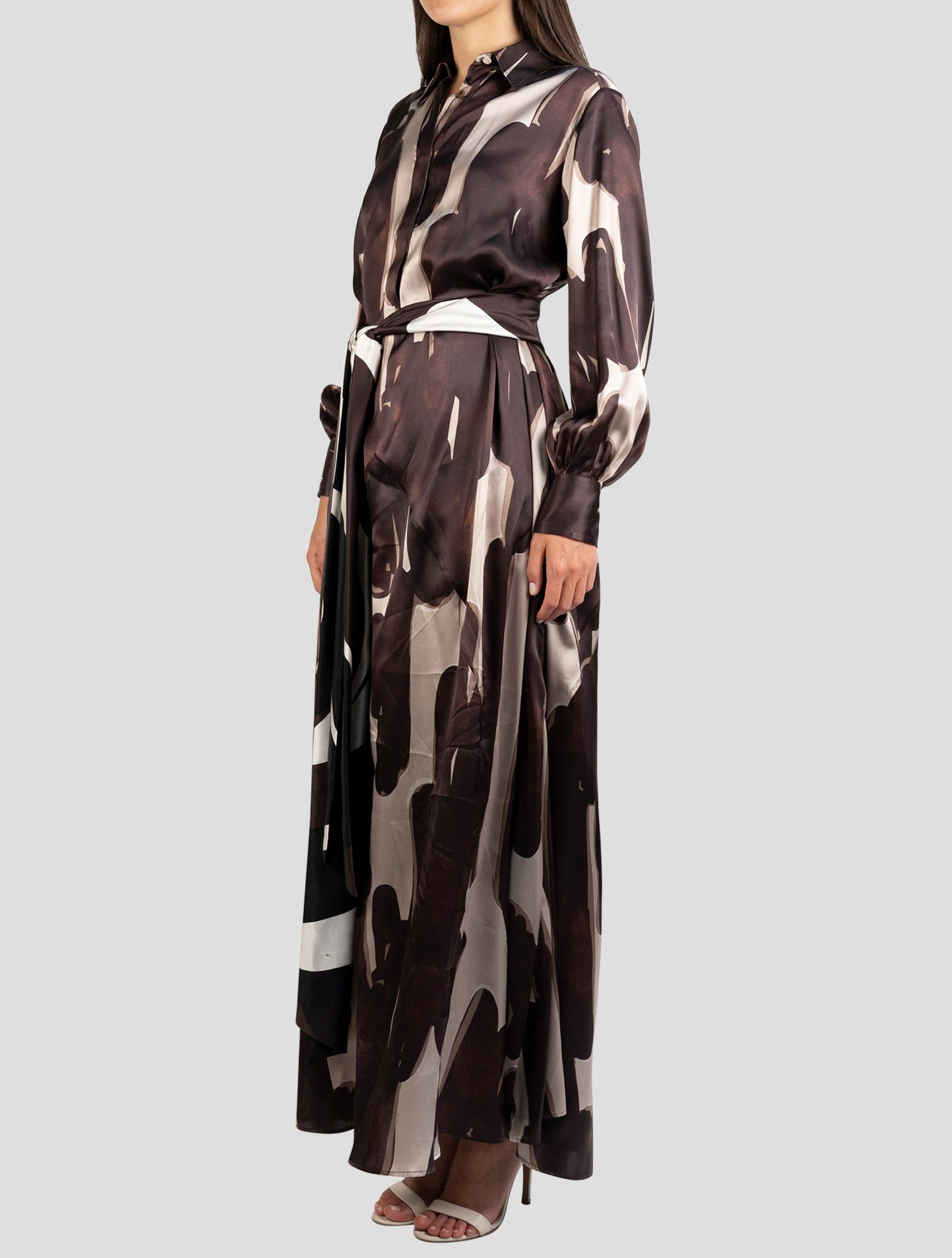 Kiton Brown Silk Dress