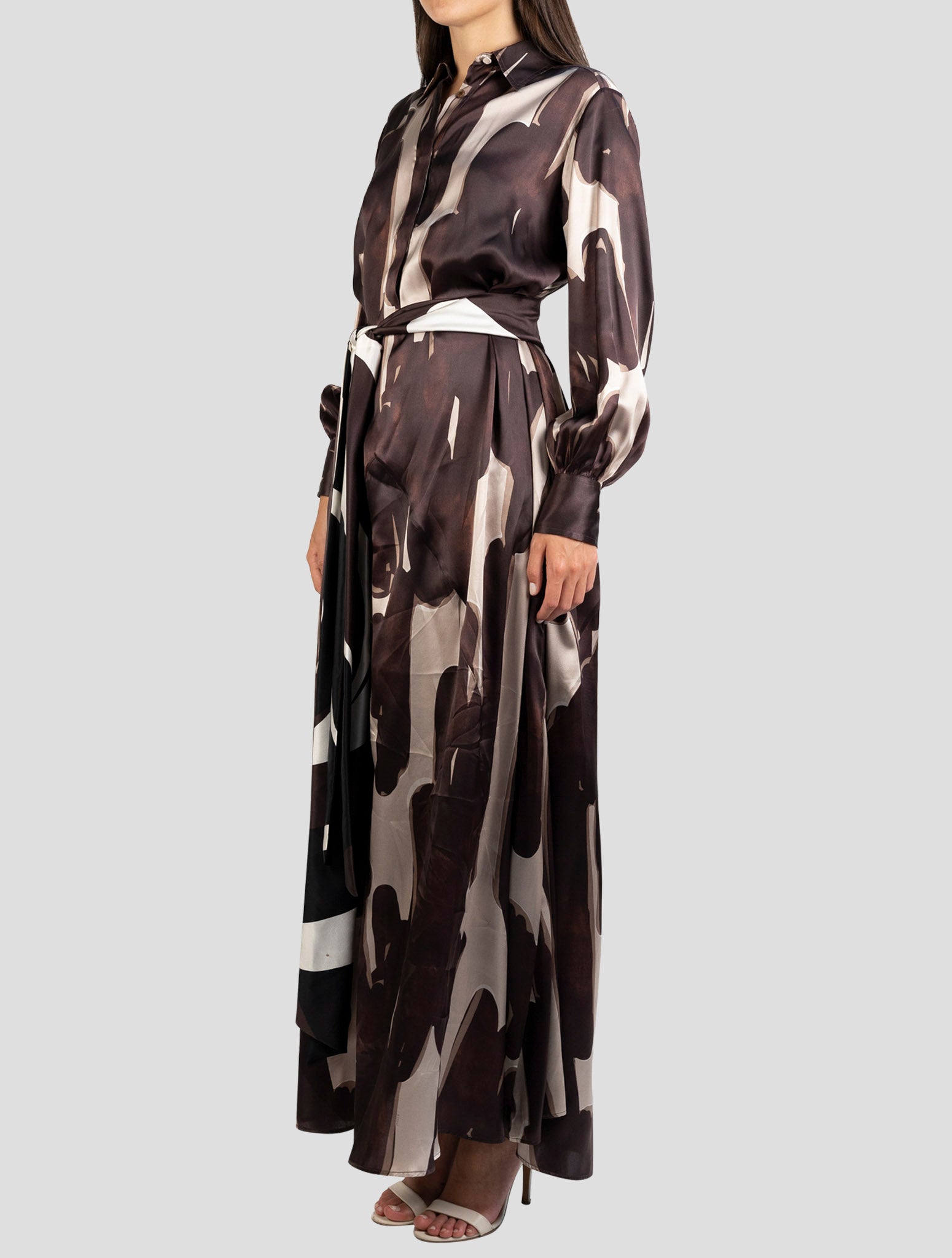 Kiton Brown Silk Dress