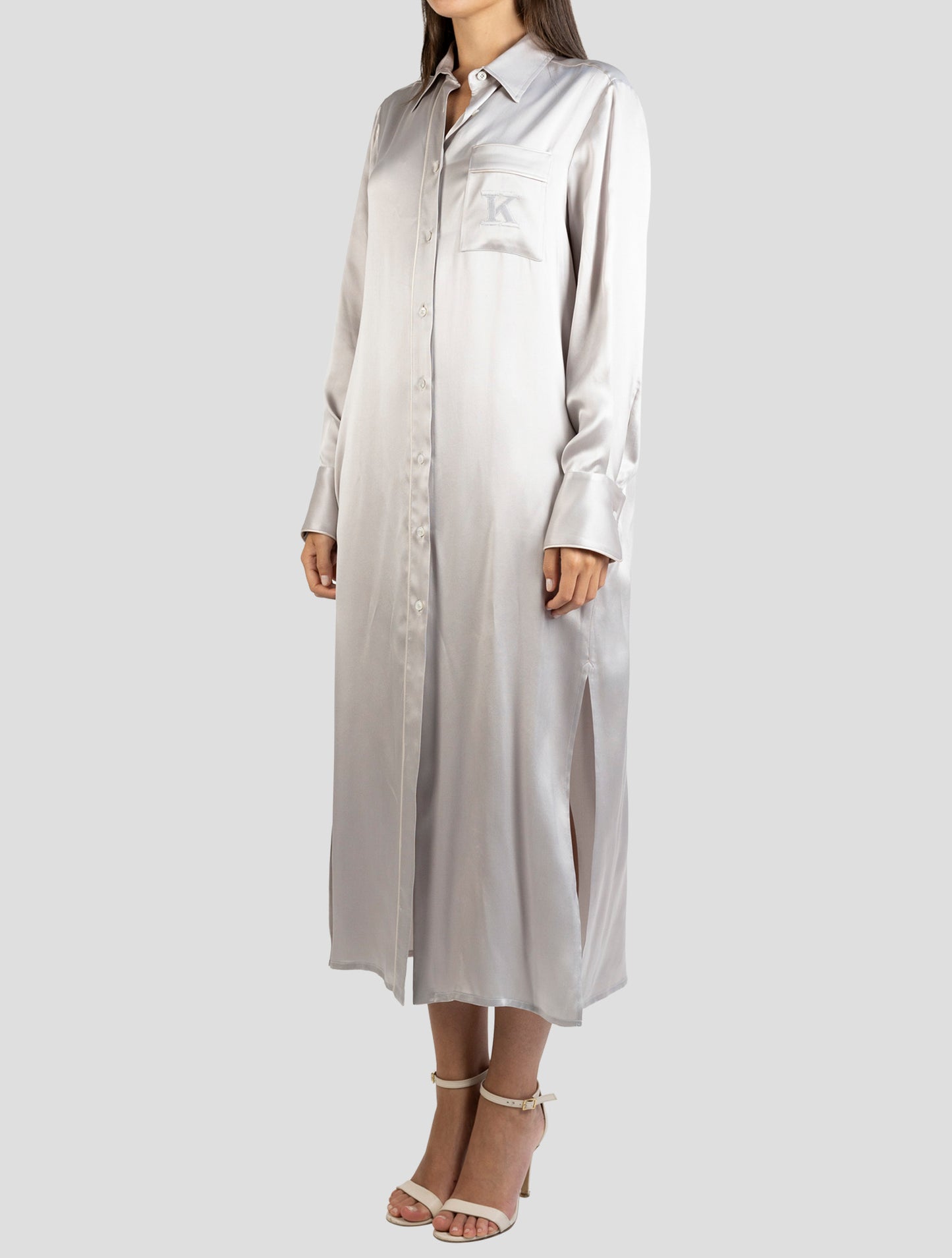 Kiton Gray Silk Dress