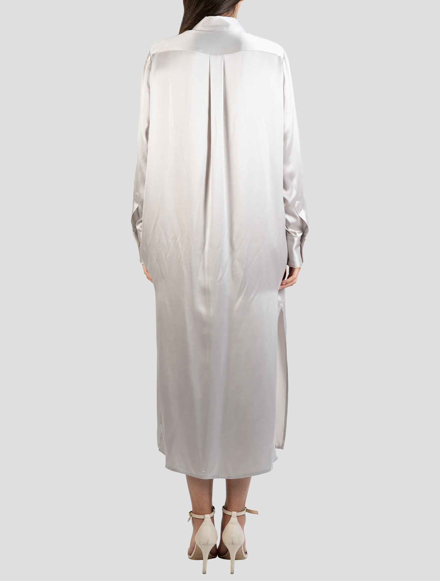 Kiton Gray Silk Dress