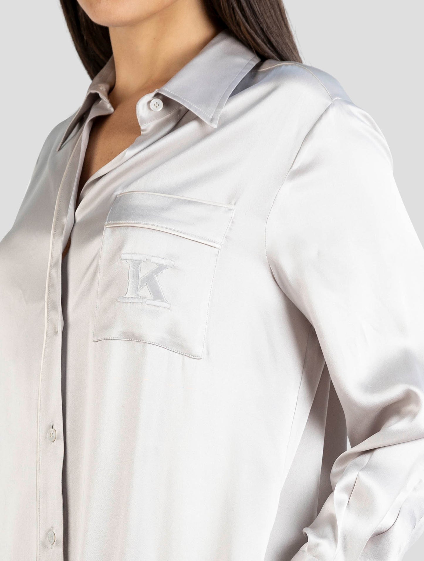 Kiton Gray Silk Dress