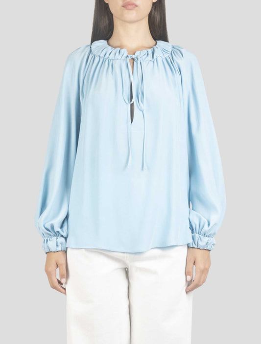 Kiton Light Blue Silk Shirt