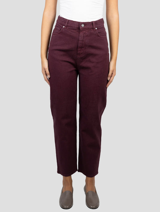 Kiton Burgundy Cotton Cashmere Ea Jeans