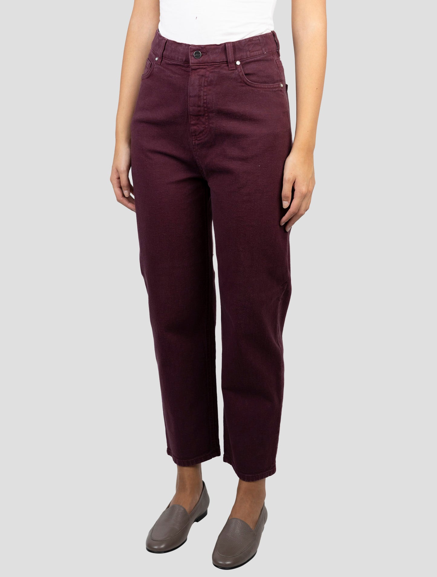Kiton Burgundy Cotton Cashmere Ea Jeans