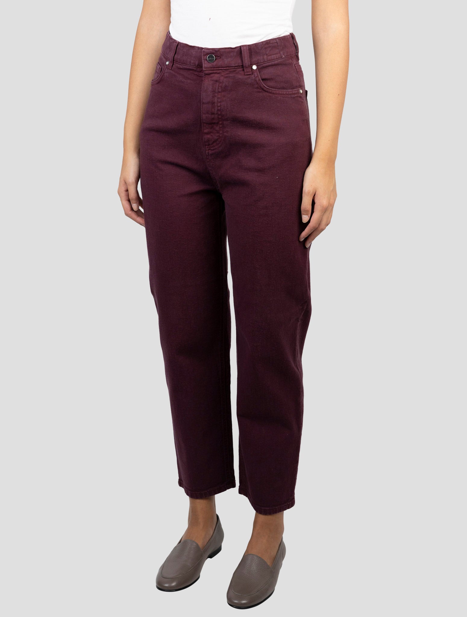 Kiton Burgundy Cotton Cashmere Ea Jeans
