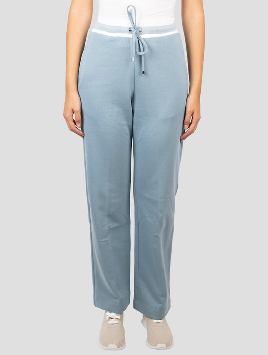 Kiton Light Blue Cotton Cashmere Pants