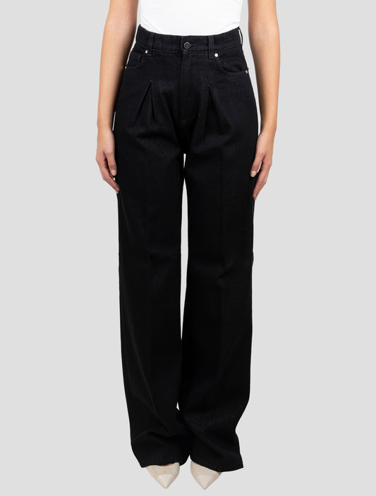 Kiton Black Cotton Pl Viscose Jeans