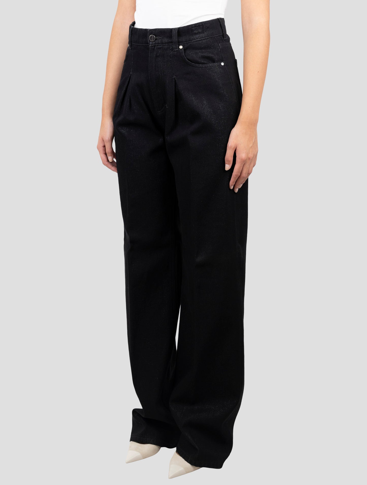 Kiton Black Cotton Pl Viscose Jeans