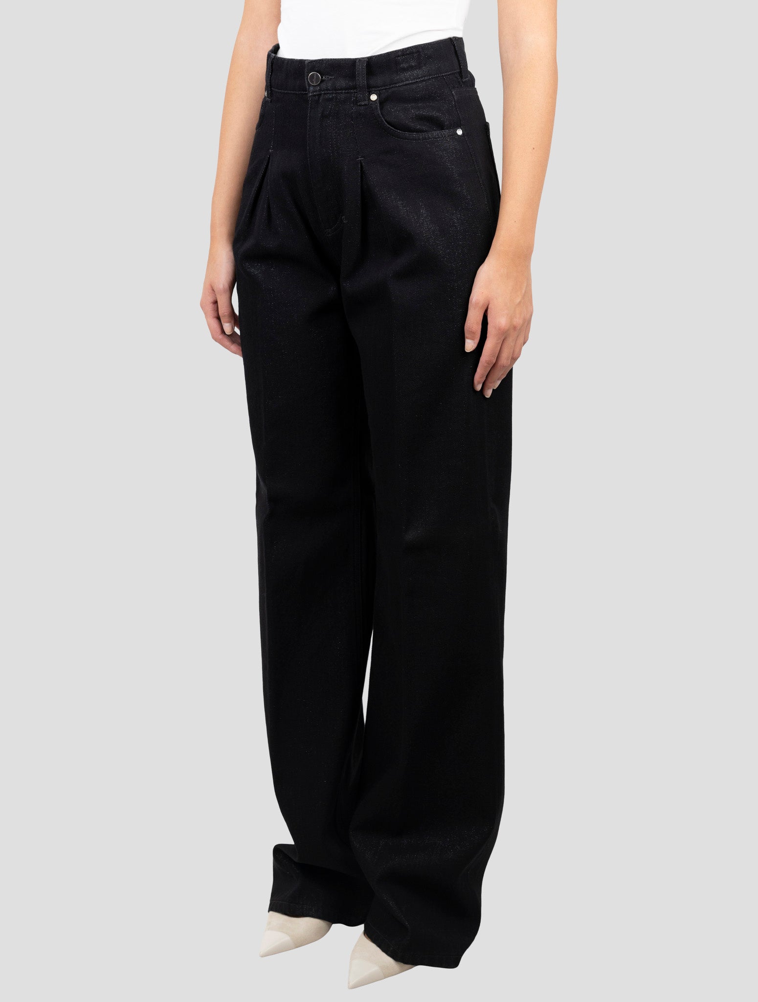 Kiton Black Cotton Pl Viscose Jeans
