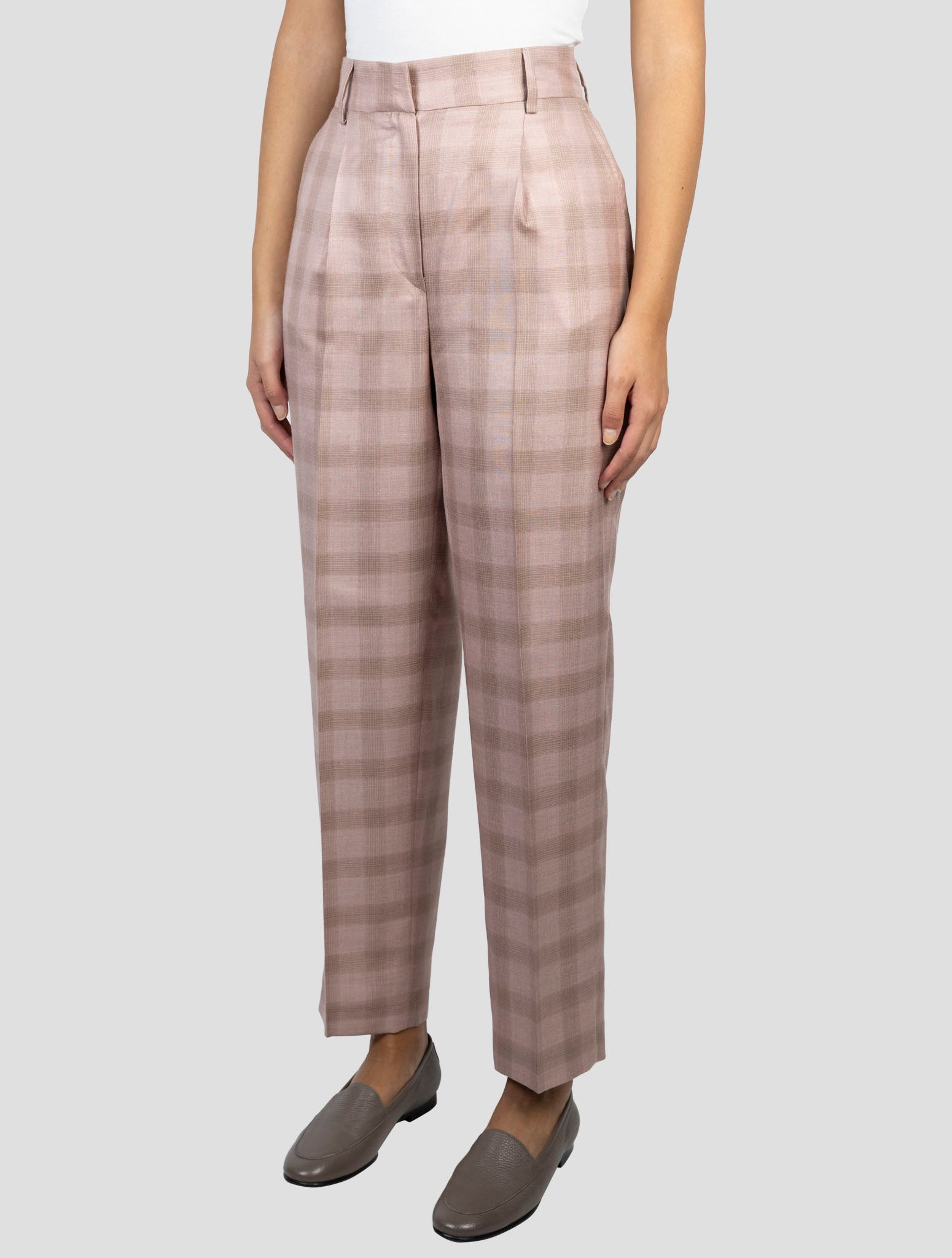 Kiton Pink Cashmere Silk Linen Pants