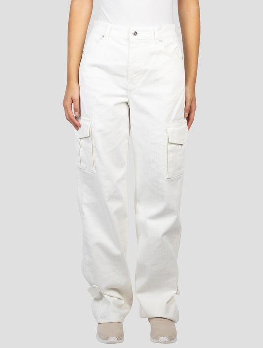 Kiton White Cotton Ea  Cargo Pants
