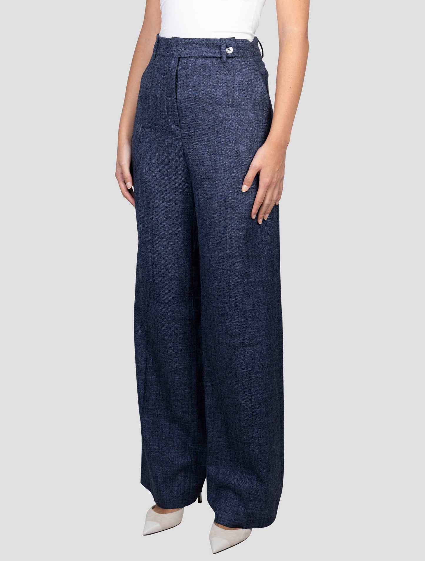 Kiton Blue Cashmere Silk Cotton Pa Pants