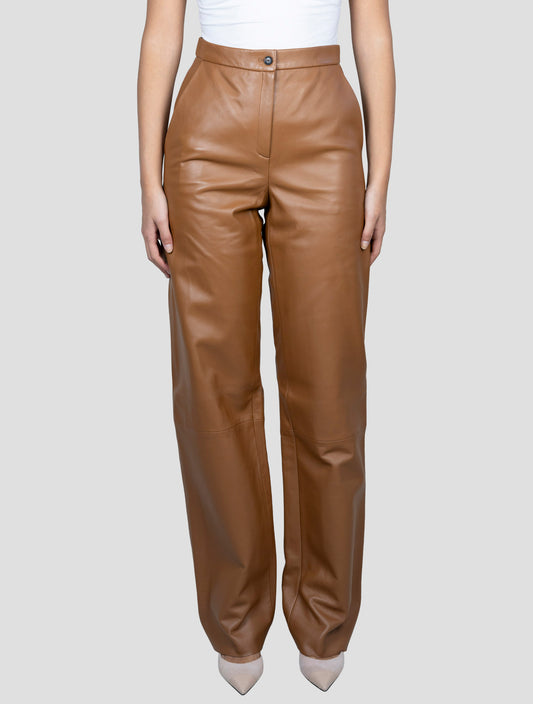 Kiton Brown Leather Pants