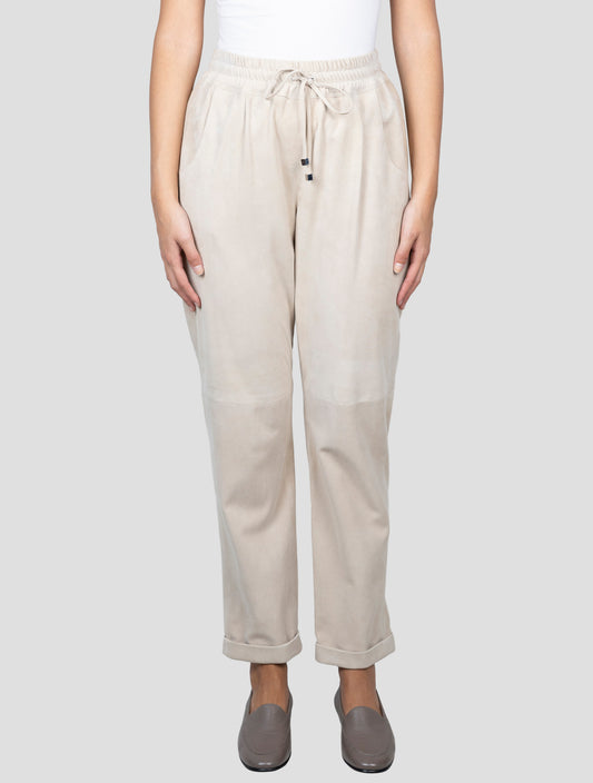 Kiton Beige Leather Pants