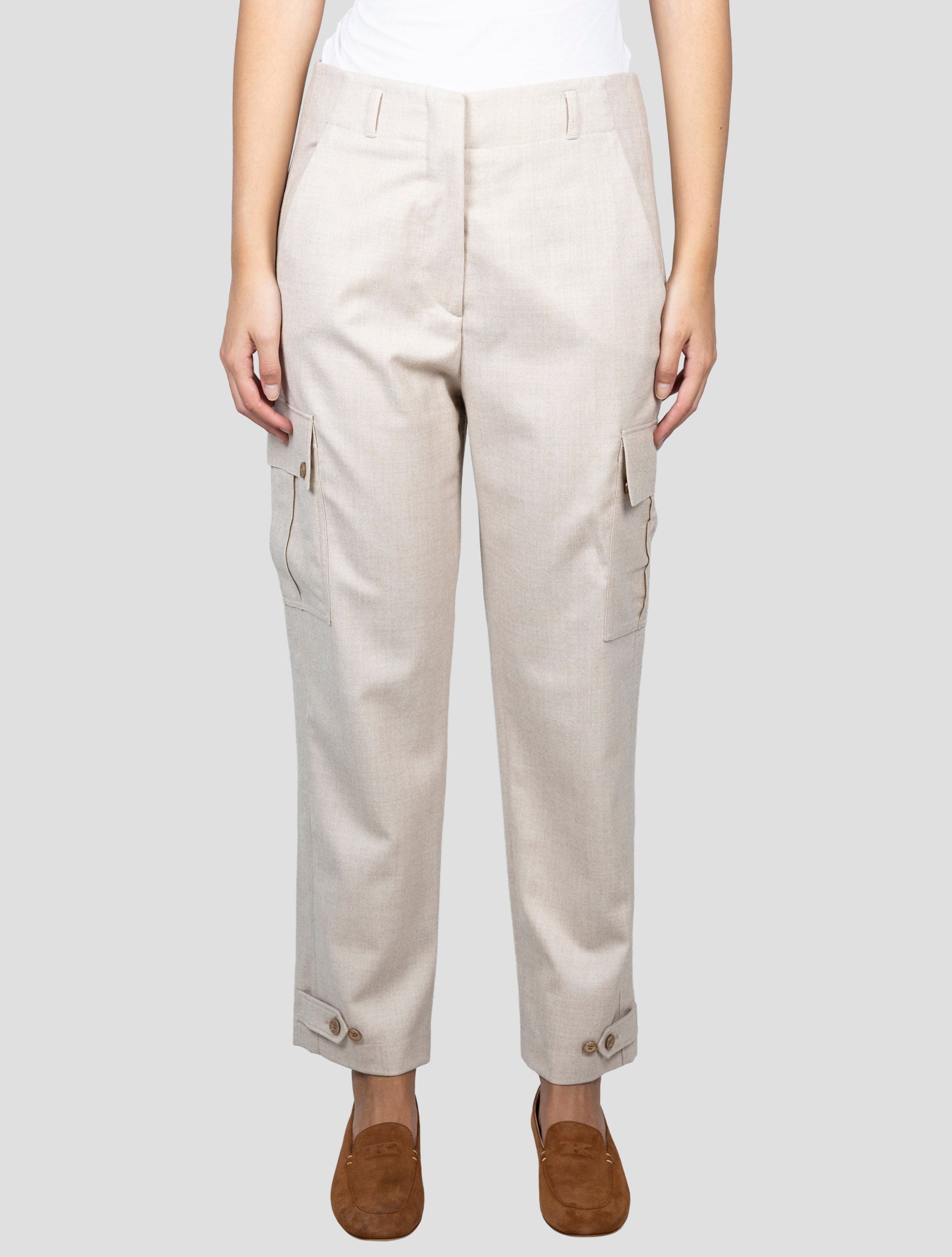 Kiton Beige Virgin Wool Pl Ea Pants