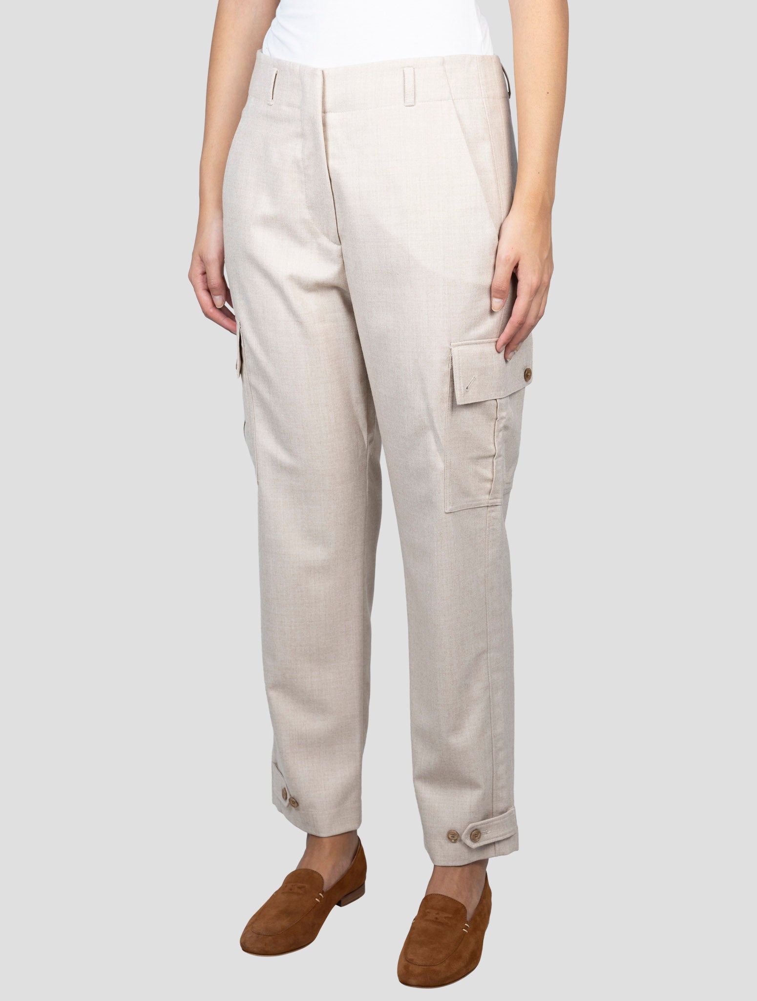 Kiton Beige Virgin Wool Pl Ea Pants