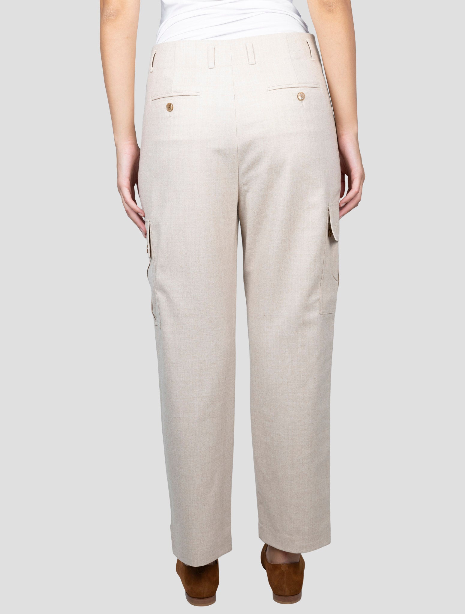 Kiton Beige Virgin Wool Pl Ea Pants