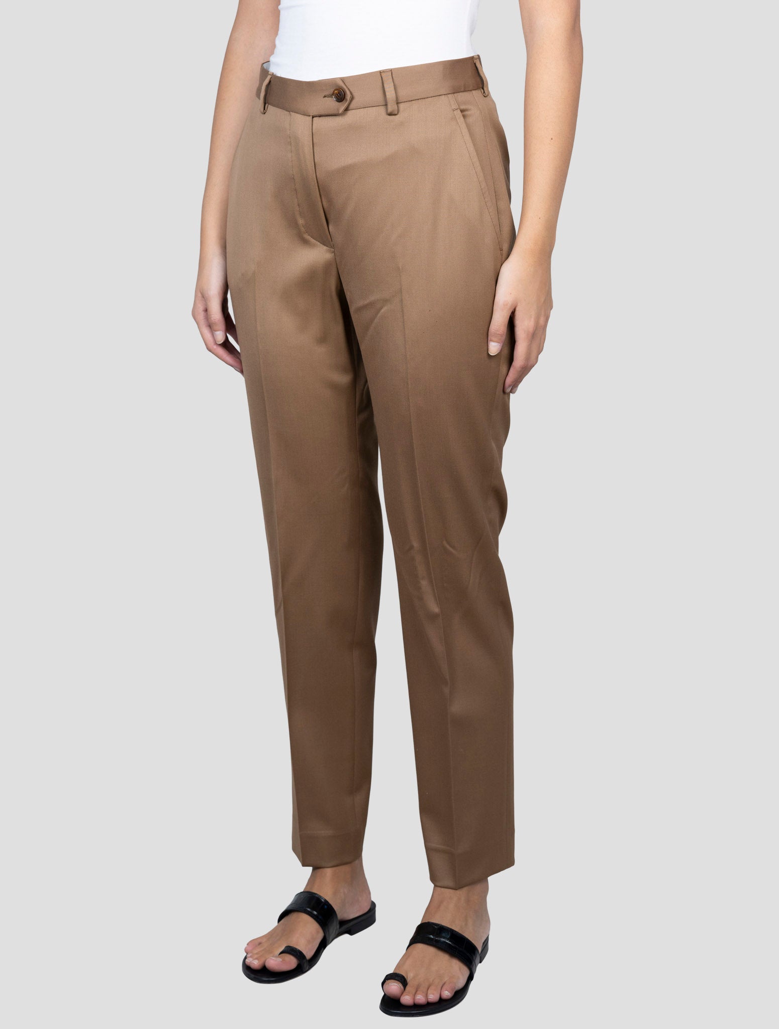 Kiton Brown Virgin Wool Ea Pants