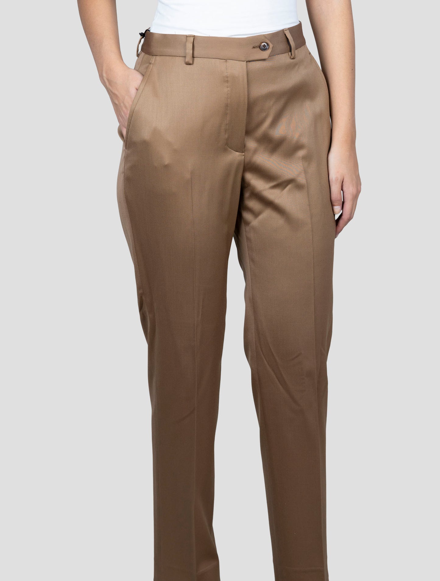 Kiton Brown Virgin Wool Ea Pants