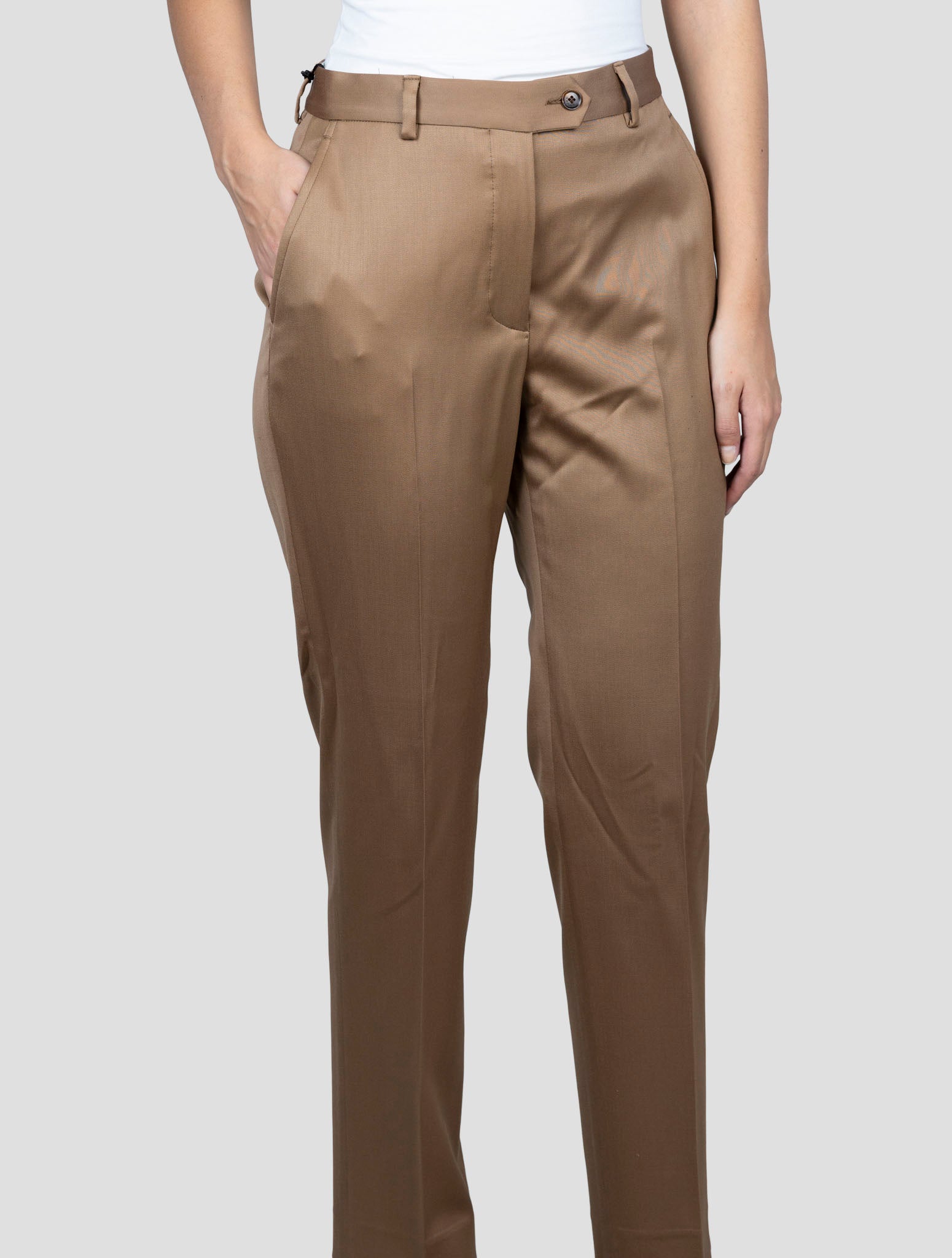 Kiton Brown Virgin Wool Ea Pants