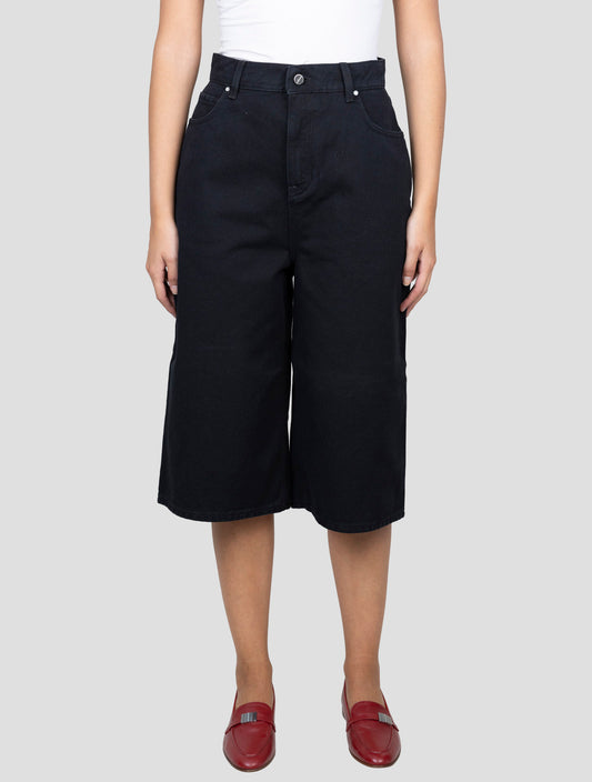Kiton Black Cotton Short Pants