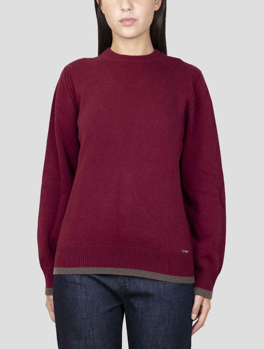 Kiton Burgundy Cashmere Sweater Crewneck