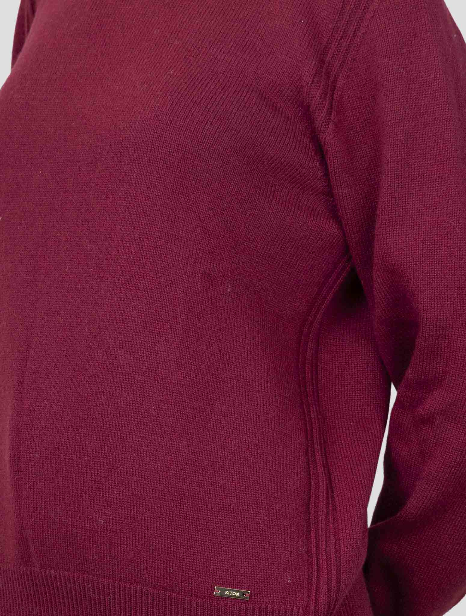 Kiton Burgundy Cashmere Sweater Crewneck