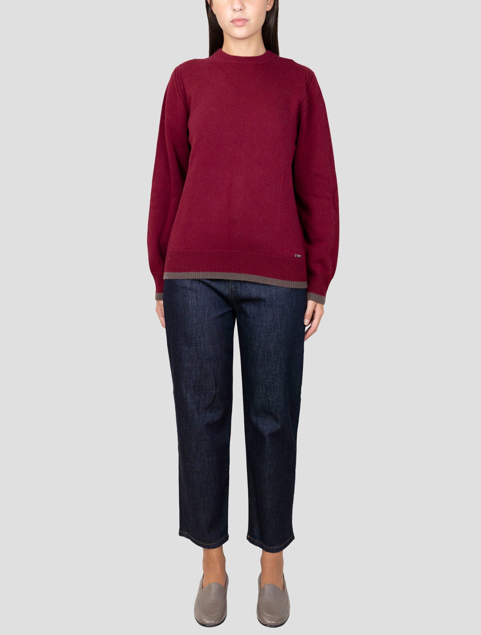 Kiton Burgundy Cashmere Sweater Crewneck