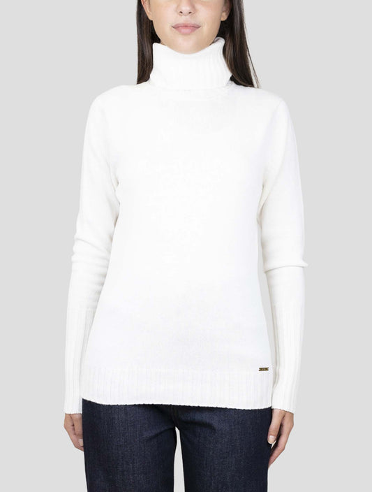 Kiton White Cashmere Sweater Turtleneck