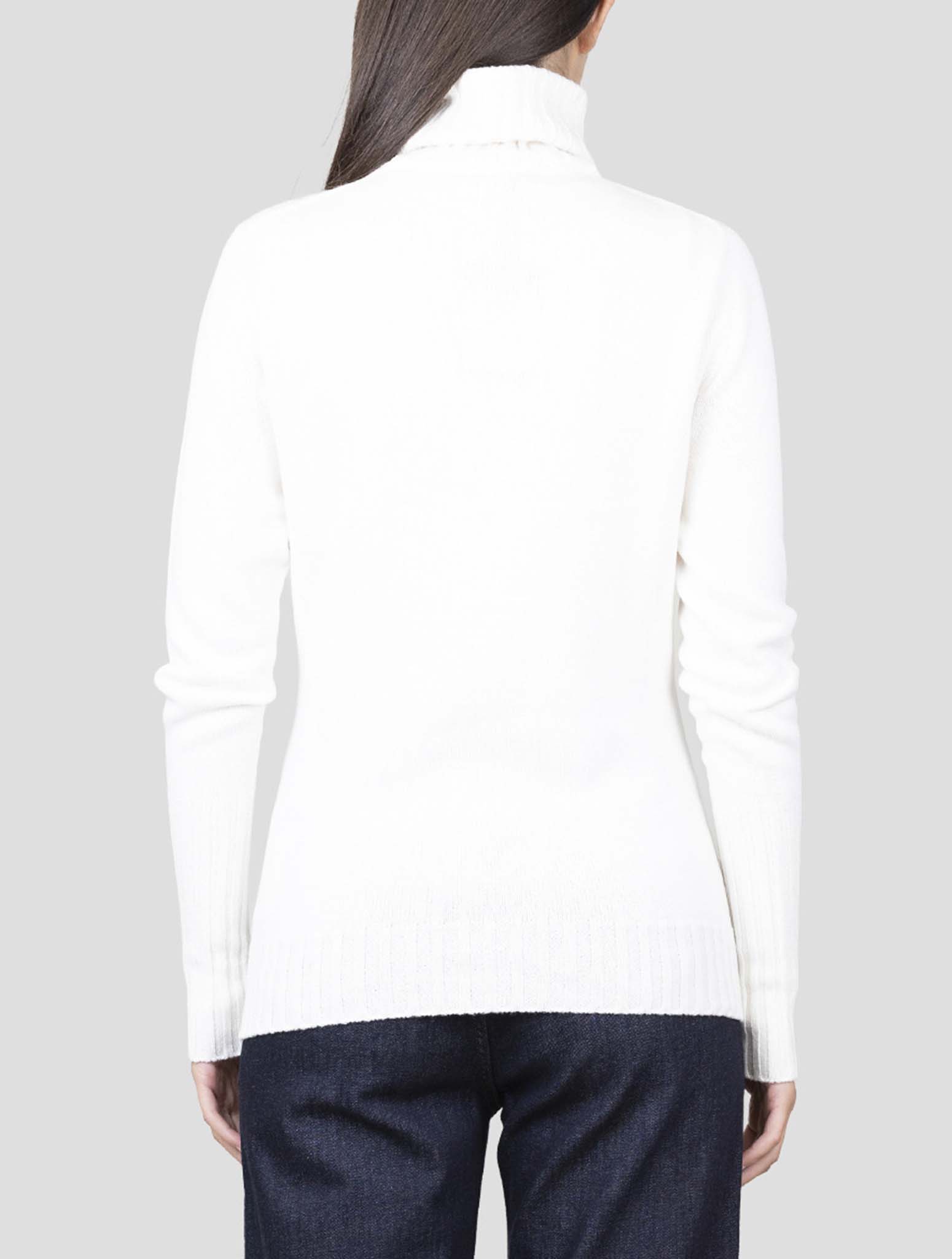 Kiton White Cashmere Sweater Turtleneck