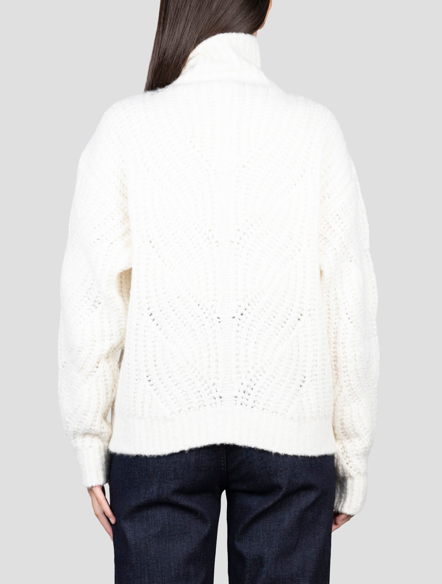 Kiton White Cashmere Silk Sweater Turtleneck